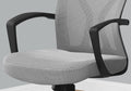 Office Chair, Adjustable Height, Swivel, Ergonomic, Armrests, Computer Desk, Work, Grey Mesh, Black Metal, Contemporary, Modern Grey Foam Polyester