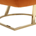 Coolmore Upholstered Tufted Living Room Chair Textured Linen Fabric Accent Chair With Metal Stand Orange Velvet