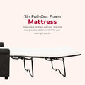 Convertible Twin Sleeper Sofa With Usb Ports, Modern Upholstered Sofa Bed, Living Room 2 Seater Sofa Loveseat, Dark Gray Dark Gray Polyester Wood Primary Living Space Medium Firm Cushion Back Heavy Duty Modern Rolled Arms Plywood Metal 2 Seat