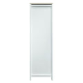 Bedroom Storage Wardrobe With Hanging Rods And 2 Drawers And Open Shelves,Sliding Door,White White Mdf