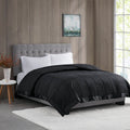 Lightweight Down Alternative Blanket With Satin Trim Black Full Queen Black Polyester