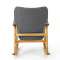 Mid Century Fabric Rocking Chair Gray Fabric