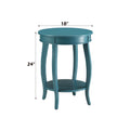Aberta Teal Finish Accent Table Teal Synthetic Wood