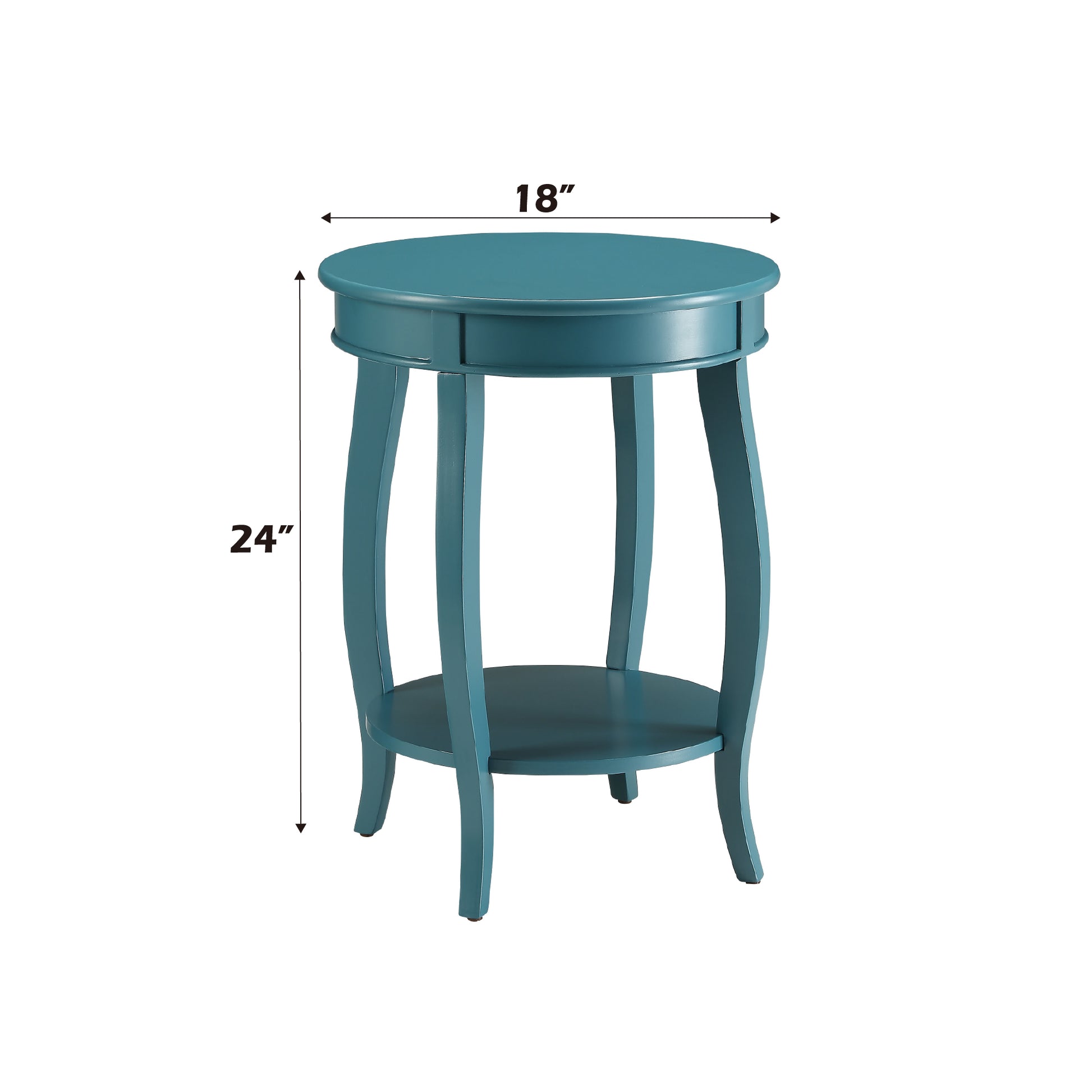 Aberta Teal Finish Accent Table Teal Synthetic Wood