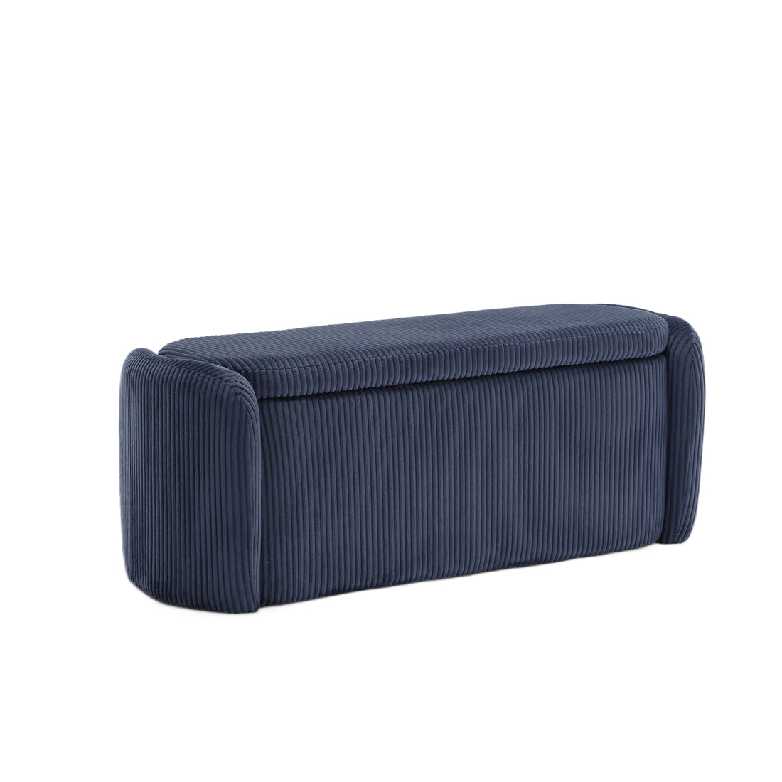 Coolmore Storage Ottoman,Bedroom End Bench,Upholstered Fabric Storage Ottoman With Safety Hinge, Entryway Padded Footstool, Ottoman Bench For Living Room & Bedroom Navy Navy Foam Velvet