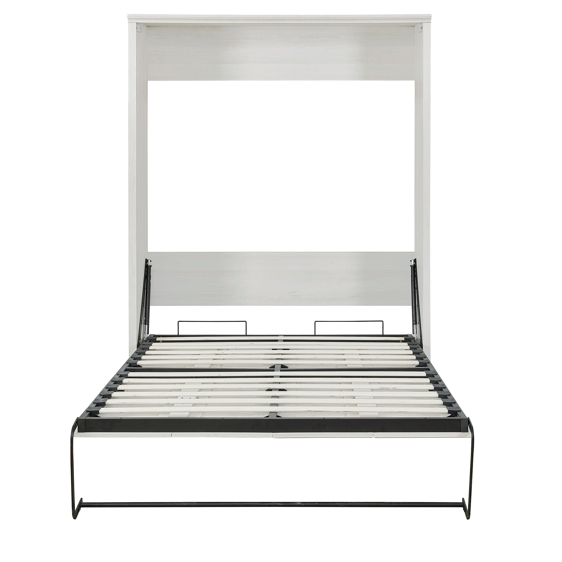 Queen Size Half Self Close And Open Murphy Bed Cabinet Space Saving Bed Perfect For Guest Room, For Bed Room, Guest Room, Home Office, Rustic White Box Spring Not Required Queen Rustic White Wood White Pine Murphy Pine