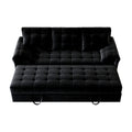 91 Inch Convertible Sofa Couch With Pull Out Couch Bed, Sleeper Sofa Bed For Living Room, Apartment, Chenille Fabric Color:Black Black Light Brown Chenille Wood Primary Living Space Cushion Back