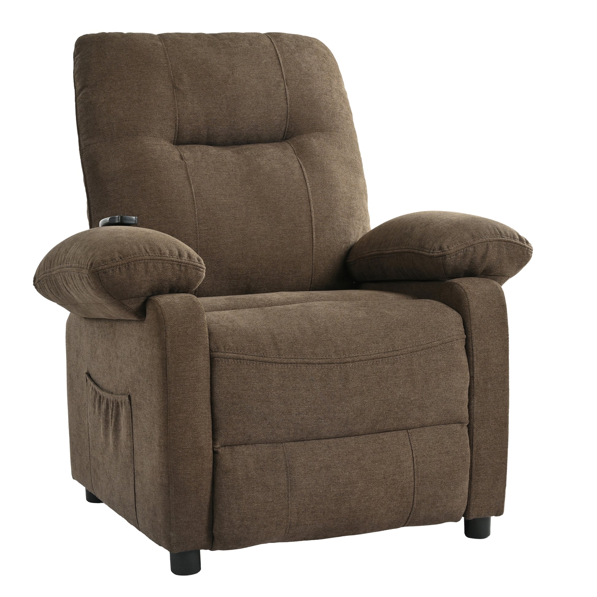 Recliner Chair With Message And Heater, Recliner Chair For Adult, Manual Control Message Chair Brown Steel