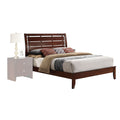 Brown Cherry Queen Sleigh Bed Box Spring Required Queen Cherry Wood Brown Bedroom Contemporary Panel Wood