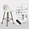 Counter Stools,Set Of 2 Bar Stools With Back And Footrest, Modern Metal Counter Height Barstools For Kitchen Home Bar,25.5
