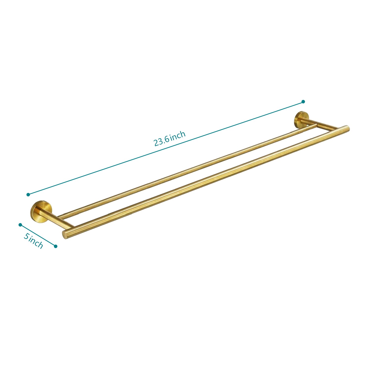 23.6'' Towel Bar Wall Mounted Brushed Gold Stainless Steel