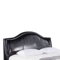 Wooden California King Size Bed Withpadded Headboard And Footboard, Black King Black Faux Leather