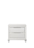 Tarian Pearl White Finish Nightstand White Acrylic,Synthetic Wood