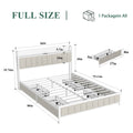 Full Size Platform Bed With 4 Drawers, Metal Bed Frame With Led Lights And Charging Station, No Box Spring Needed, Beige , Noise Free,Easy Assemble. Box Spring Not Required Full Beige Metal Bedroom Bed Frame Linen Mdf Metal