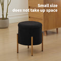 Modern Round Storage Ottoman, Ottoman Foot Stools With Metal Base, Ottoman Footstool With Removable Lid Storage Ottoman For Living Room, Bedroom, Makeup Room Black Black Upholstered