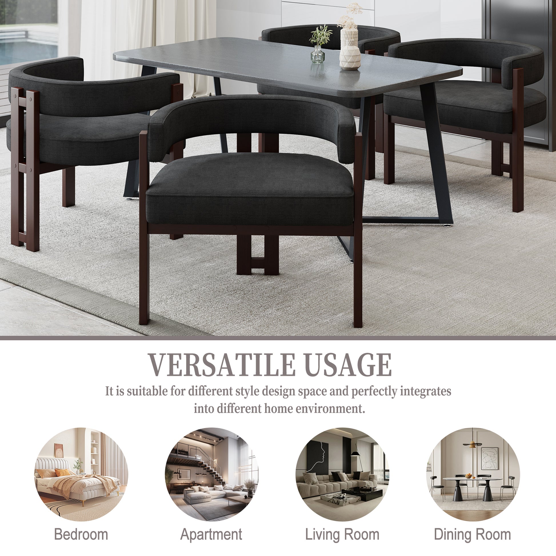 Coolmore Modern Accent Chair Teddy Upholstered Armchair With Open Back 3 Legs Barrel Dining Chair Comfy Side Chair For Living Room Bedroom Dining Room Set Of 2 Black Black Primary Living Space Foam