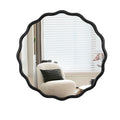 Solid Wood Wavy Mirror Black Vanity Mirror Wall Decor 36