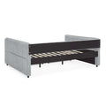 Daybed With Trundle Upholstered Tufted Sofa Bed, With Two Drawers, Queen Size, Boucle Fabric, Grey 88