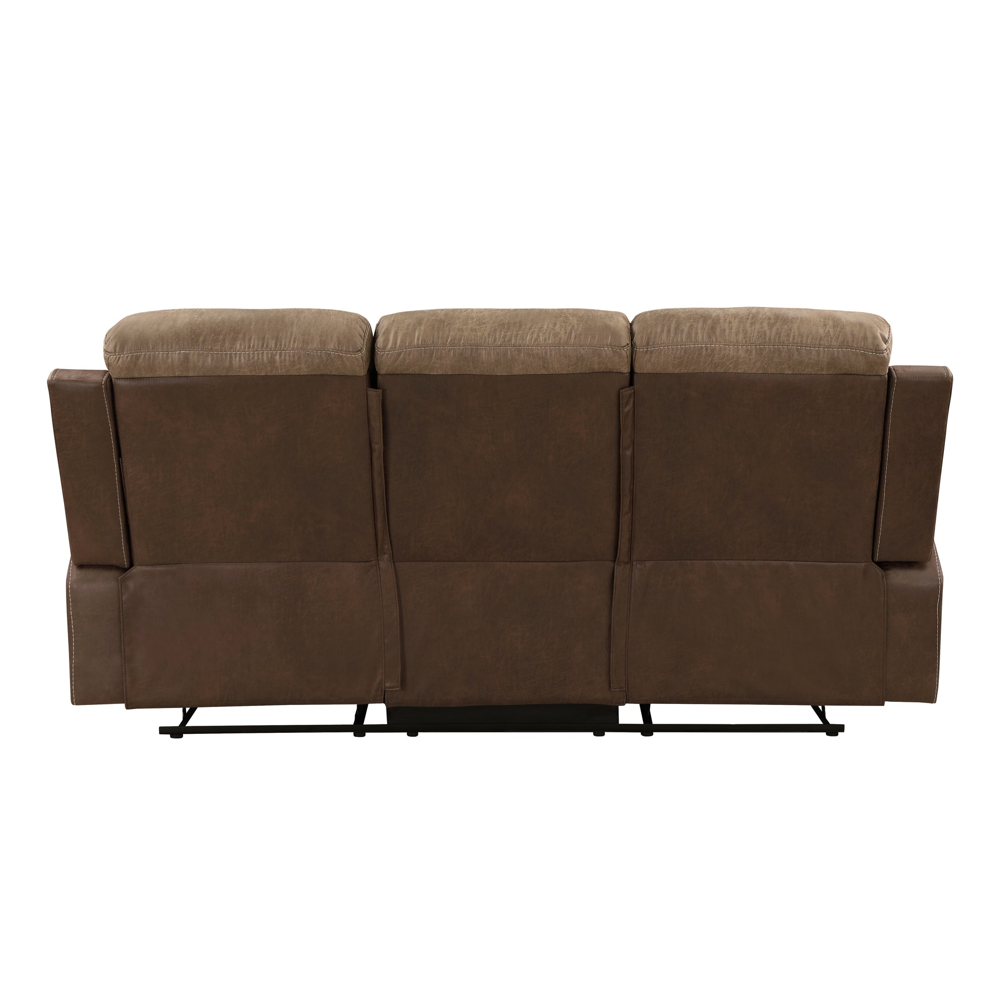 Plush Comfort Motion Sofa Brown Microfiber Upholstered Solid Wood Frame Living Room Furniture 1Pc Dual Reclining Sofa Plush Arms Brown Microfiber Wood Primary Living Space Contemporary,Modern Pillow Top Arms Plywood,Solid Wood 3 Seat