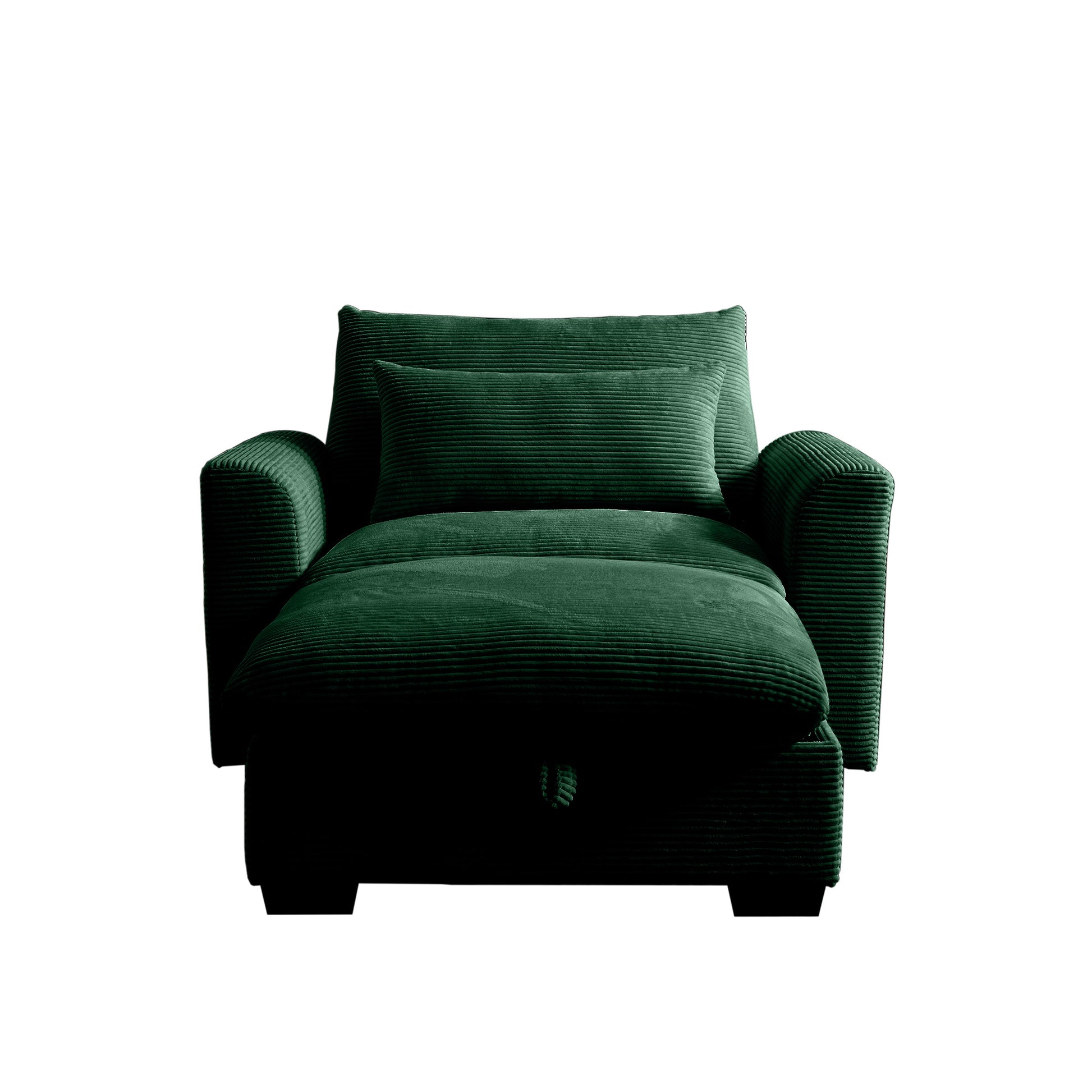 Green Corduroy Sofa Couch, Modular Couch With Storage Ottoman, Couch Deep Seat Couches For Modern Living Room Apartment Office Green Corduroy 1 Seat