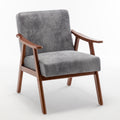 Accent Chair With Microfiber Upholstery And Solid Wood Frame, Classic Mid Century Modern Living Room Furniture For Extra Seating, Grey Grey Microfiber