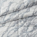 Marble Faux Fur Comforter Set King Grey Blue Marble