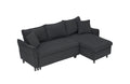 This 80 Inch Black Corduroy L Shaped Sofa Comes With Two Small Throw Pillows That Can Be Converted Into A Sofa Bed For Storage Black Corduroy 3 Seat