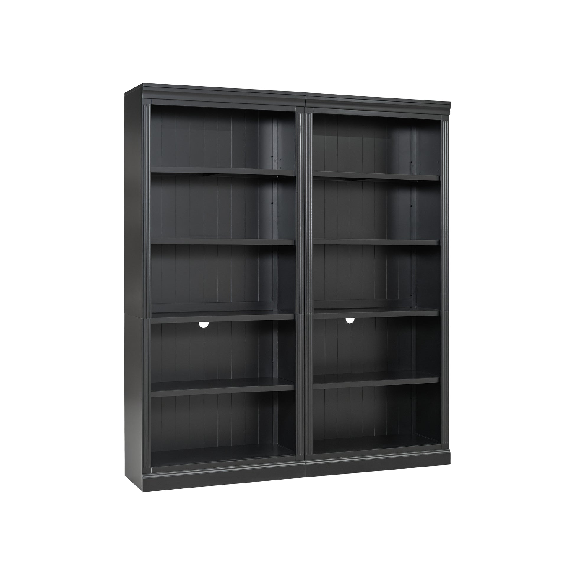 83" Tall Wood Bookcase Suite With Light Strip ,5 Tier Home Decor Bookcase Suite With Adjustable Shelves,Storage Organizer,Free Standing Storage Shelves Suite For Living Room,Home Office,Black Black