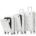 Luggage Set Of 3, 20, 24, 28Inch With Usb Port, 20, 24Inch With Front Opening Design Airline Certified Carry On Luggage With Cup Holder, Abs Pc Hard Shell Luggage With Spinner Wheels, Starry Sky