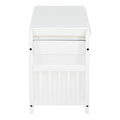 Retro Multifunctional Storage Bench With Cushion And Curved Side Panel For Entrance And Living Room Antique White Antique White Mdf