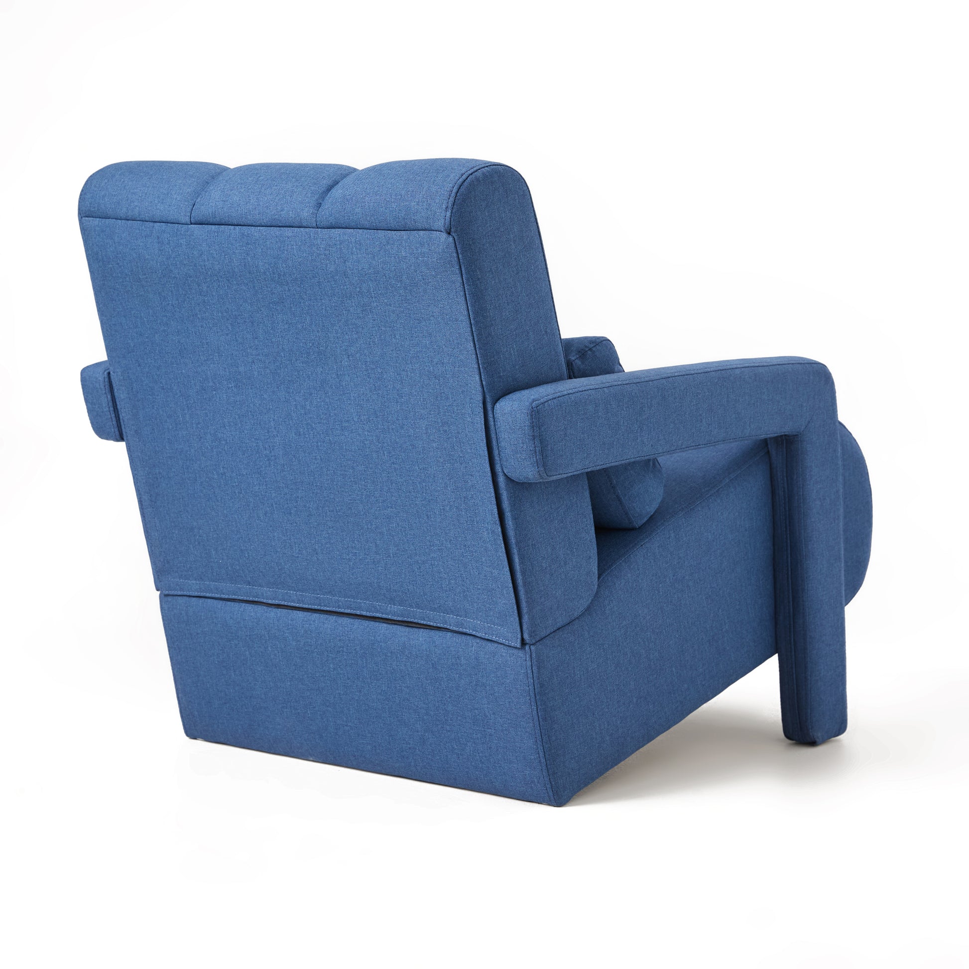 Modern Upholstered Accent Chair, Comfortable Linen Fabric With A Pillow For Living Room,Bedroom. Linen, Navy Blue Navy Blue Primary Living Space Modern Pine Foam Wood Fabric
