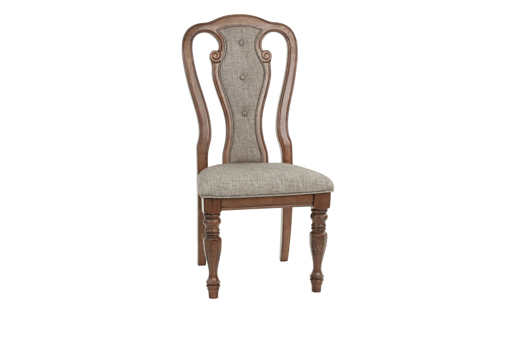 Set Of 2 Dining Chairs Upholstered Tufted Unique Design Chairs Back Cushion Seat Dining Room Brown Brown Dining Room Contemporary,Modern,Transitional Dining Chairs Solid Wood