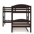 Twin L Shaped Bunk Bed With Trundle Espresso Old Sku:Lp000024Aap Espresso Solid Wood