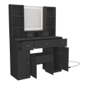 The Black Dressing Table With Led Mirror Is Equipped With A Hair Dryer Rack, And The Dressing Tables In The Bedroom And Dressing Room Are Equipped With Dressing Stools Black 5 Drawers & Above
