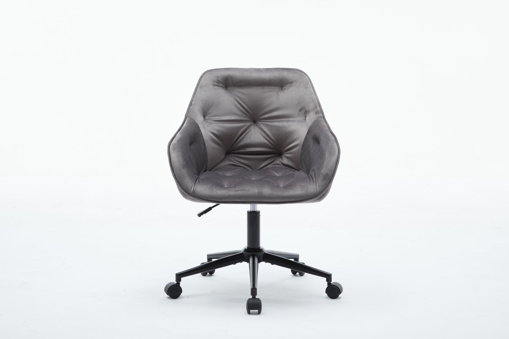 Elegent Velvet Office Chair With Wheels, Makeup Vanity Chair Height Adjustable For Teens Women Girls, Comfy Swivel Modern Leisure Armchair For Home Office, Bedroom, Study And Vanity. Gray Gray Primary Living Space Luxury,Modern Foam Iron