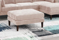 Contemporary 5Pcs Modular Sectional Set One Arm Chairs Armless Chair Ottomans L Shaped Sectional Blush Pink Morgan Fabric Pink Primary Living Space Cushion Back Classic,Contemporary,Modern Modular