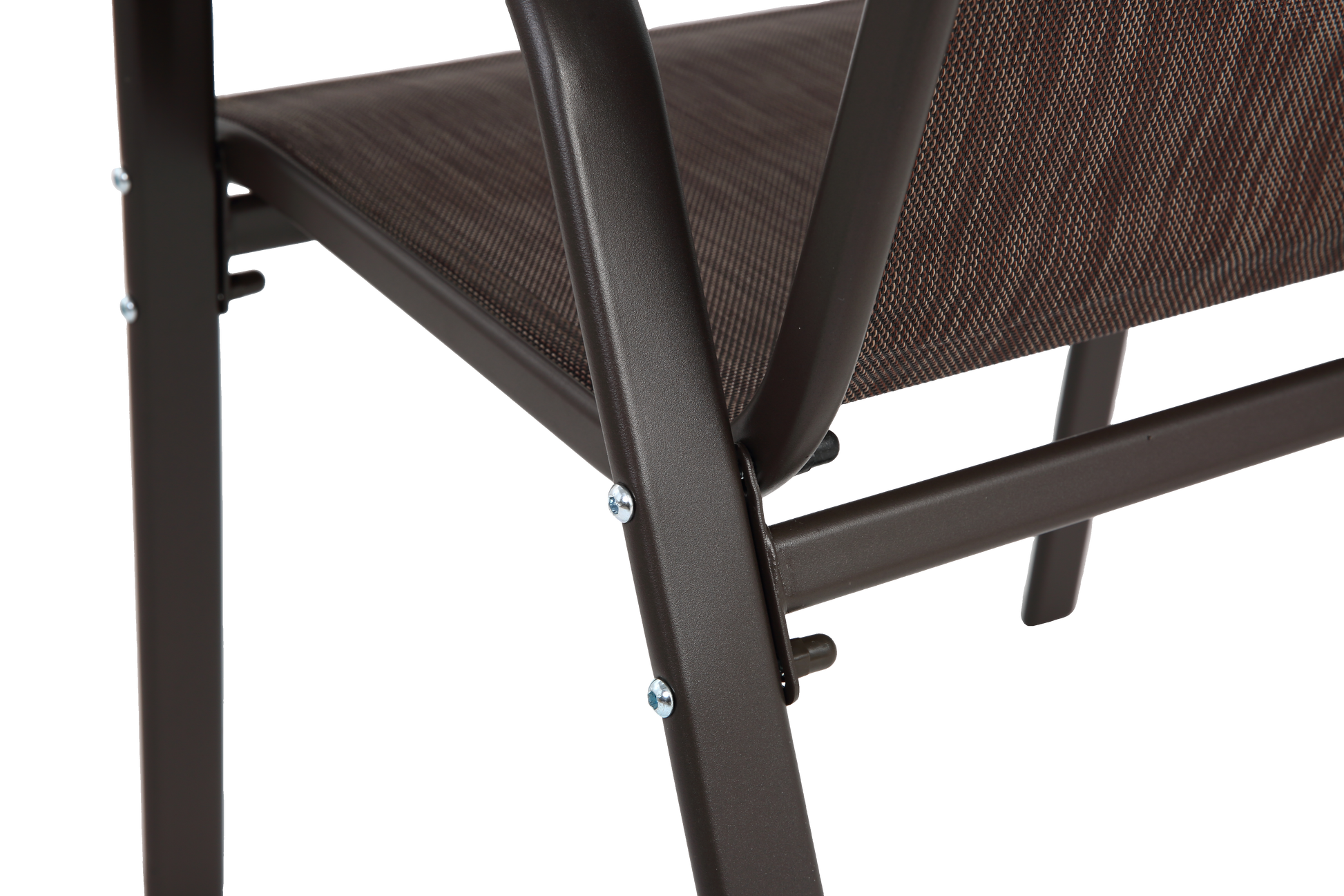 2 Piece Patio Chairs, Outdoor Camping Chairs Withtextilene Fabric, Set Of 2 Garden Chairs With Armrest High Backrest For Garden Patio Pool Beach Yard Space Saving Brown Brown Steel