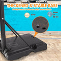 Basketball Hoop Basketball System 4.76 10Ft Height Adjustable With 4 Basketball, Net Pocket, Inflator Set Black Metal