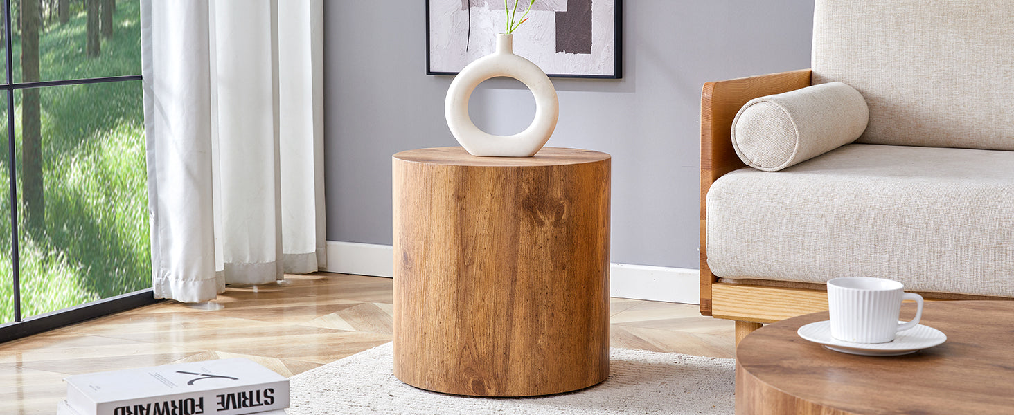 The Cylindrical Table With Its Patterned Design Can Be Easily Integrated Into A Variety Of Interior Styles, From Coffee Tables To Small Dining Tables, Workbenches Or Makeshift Writing Desks. Wood Mdf