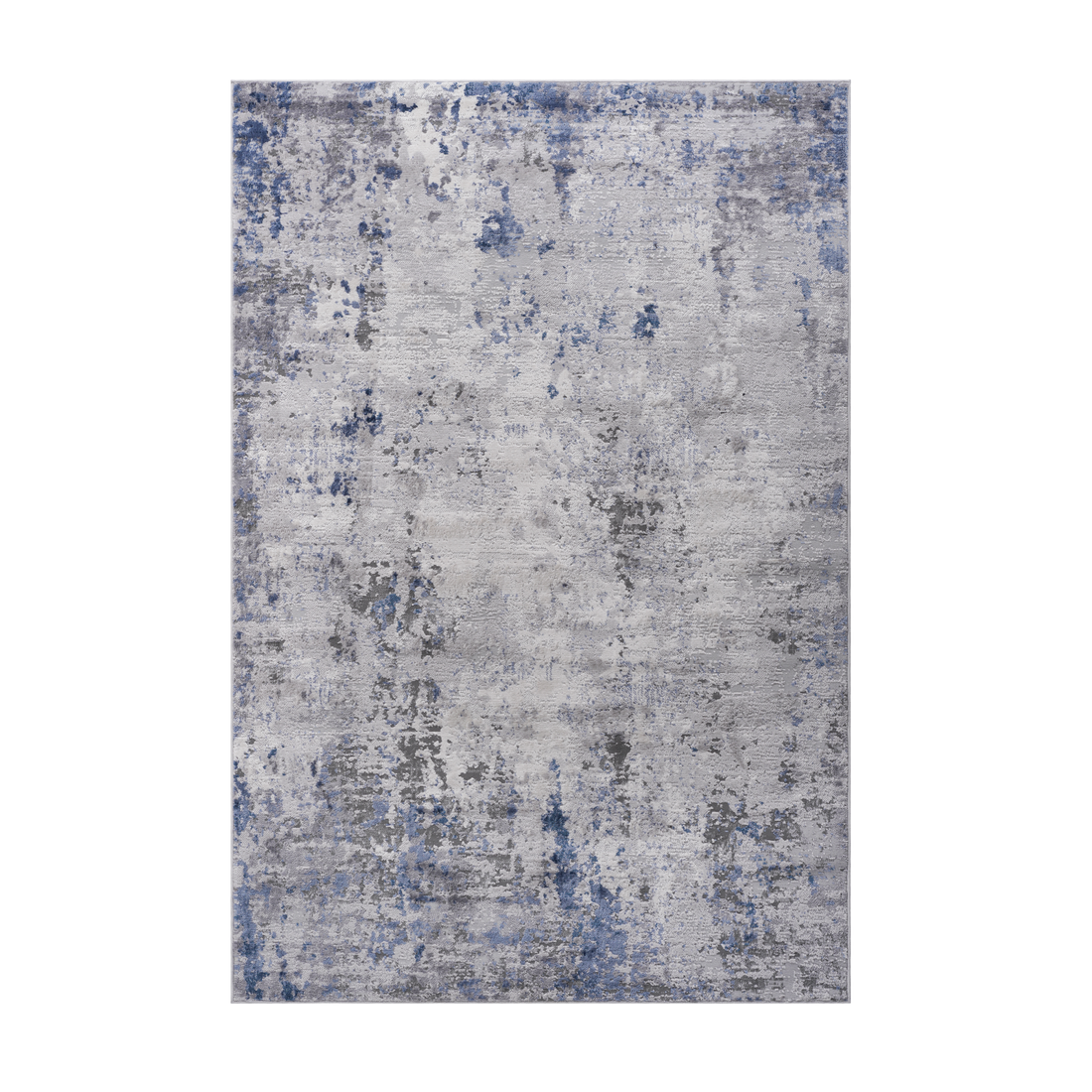 Naar Marfi Collection 8X10 Silver Blue Abstract Non Shedding Living Room Bedroom Dining Home Office Stylish And Stain Resistant Area Rug Silver Polyester