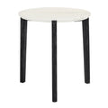 Living Room Coffee Table: Modern And Stylish 24 Inch Round Small Coffee Table, Imitation Marble Tabletop With Rubber Wood Solid Wood Legs, Wooden Coffee Table, Living Room, Office, Home White Black