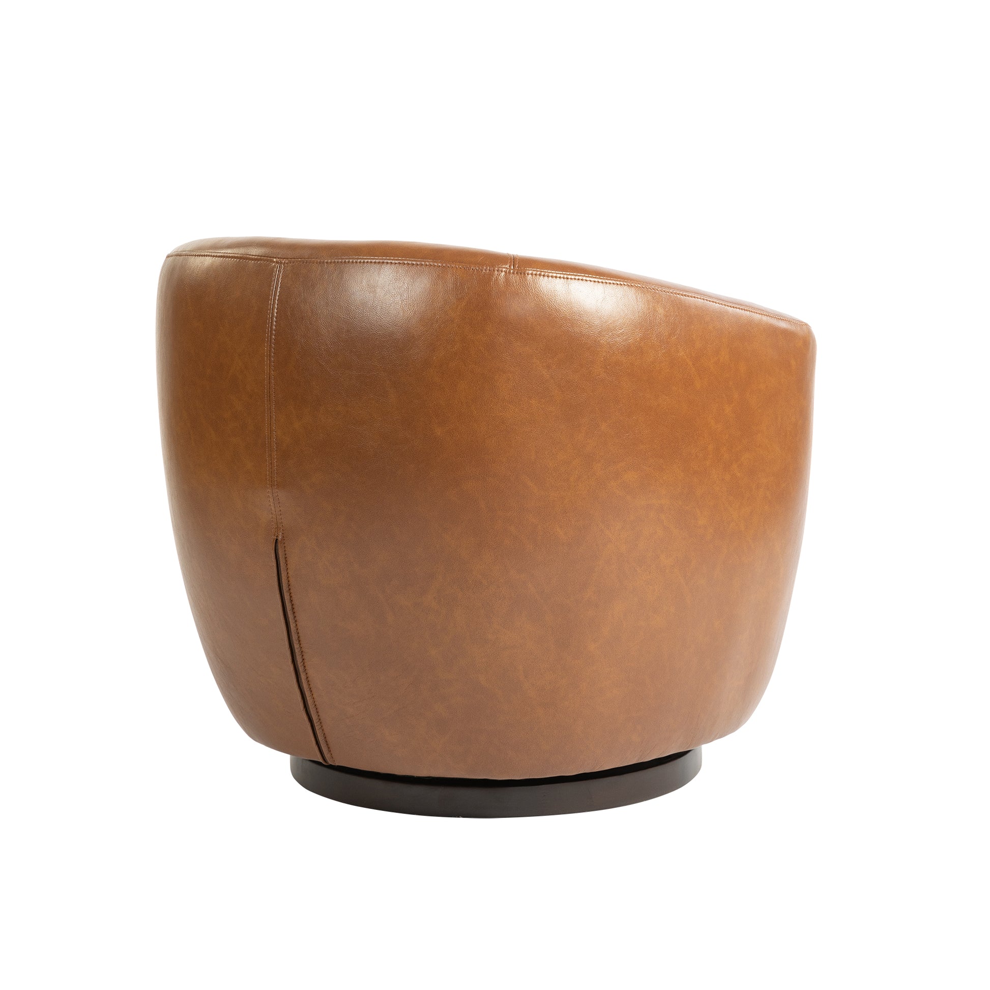 Upholstered Swivel Barrel Armchair With Storage Modern Living Room Side Chair For Bedroom Office Reading Spaces Pu Light Brown Light Brown Upholstered
