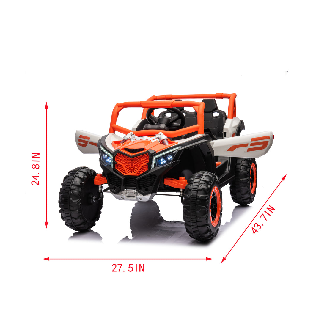 Ride On Car, Kids Electric Utv Car, Tamco Riding Toys For Kids With Remote Control Amazing Gift For 3 6 Years Boys Girls White Light Orange 50 99 Lbs Plastic