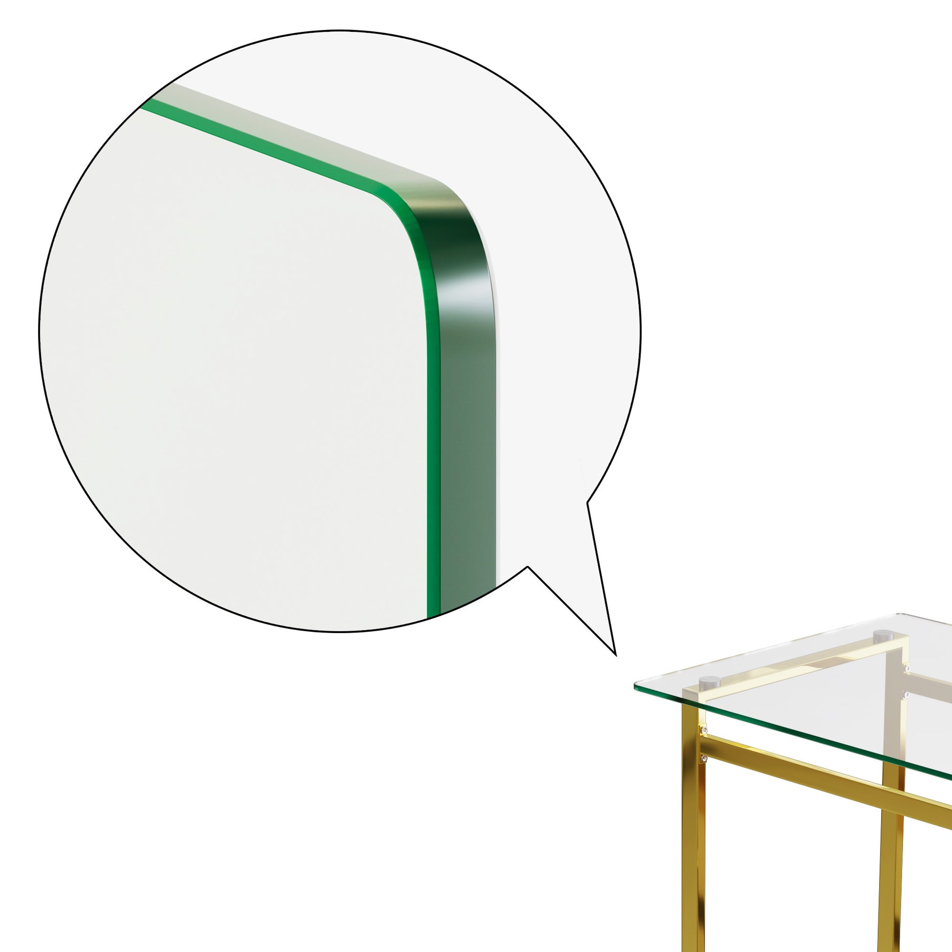 Modern Minimalist Rectangular Glass Dining Table For 4 6 With 0.31" Tempered Glass Tabletop And Golden Chrome Metal Legs, Writing Table Desk, For Kitchen Dining Living Room, 51" W X 27"D X 30" H Transparent Glass Glass