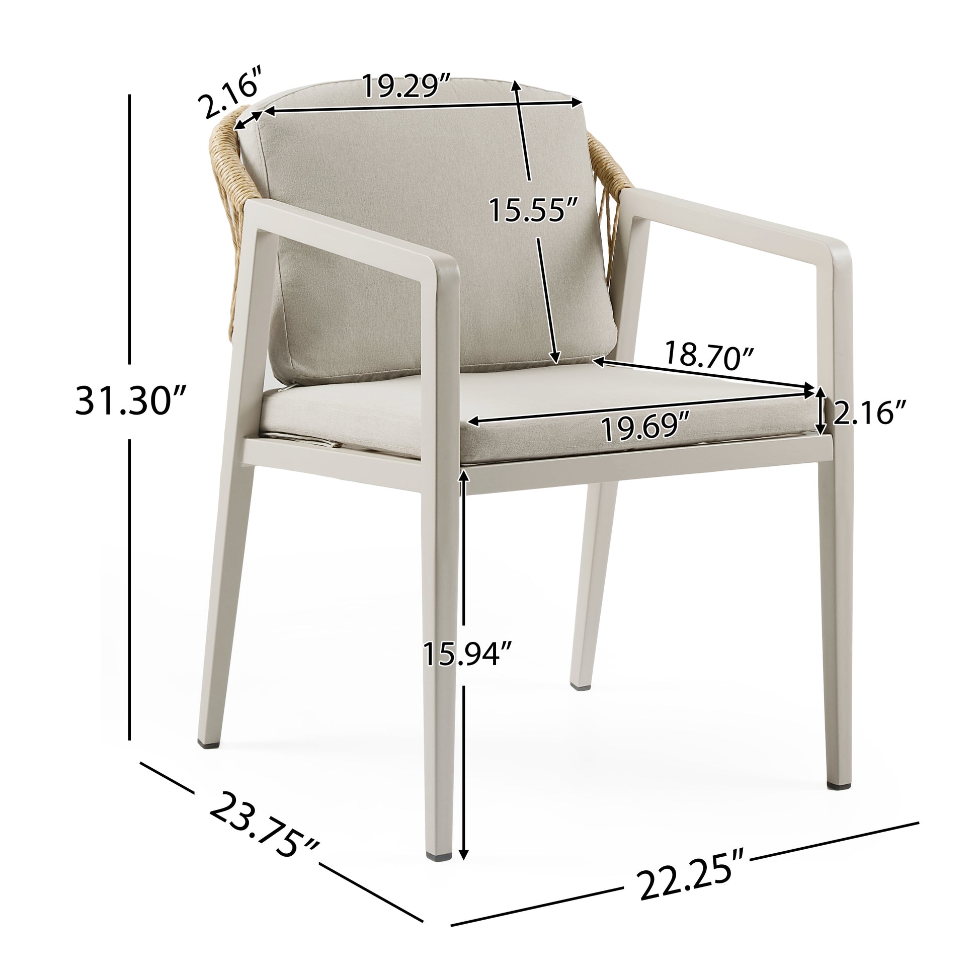 Outdoor Dining Set,Dining Chair Set Of 6 Gray Acacia Wood Dining Table Black Natural,Gray Acacia Wood,Pe Rattan Iron Waterproof Fabric