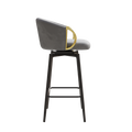 30 Inch Dining Chairs Set Of 2 Modern Style 360 Swivel Bar Chairs With Simple Design, Comfortable High Stools, And Flexible Dining Chairs Suitable For Bars, Restaurants,Velvet Bar Chair Beige Grey