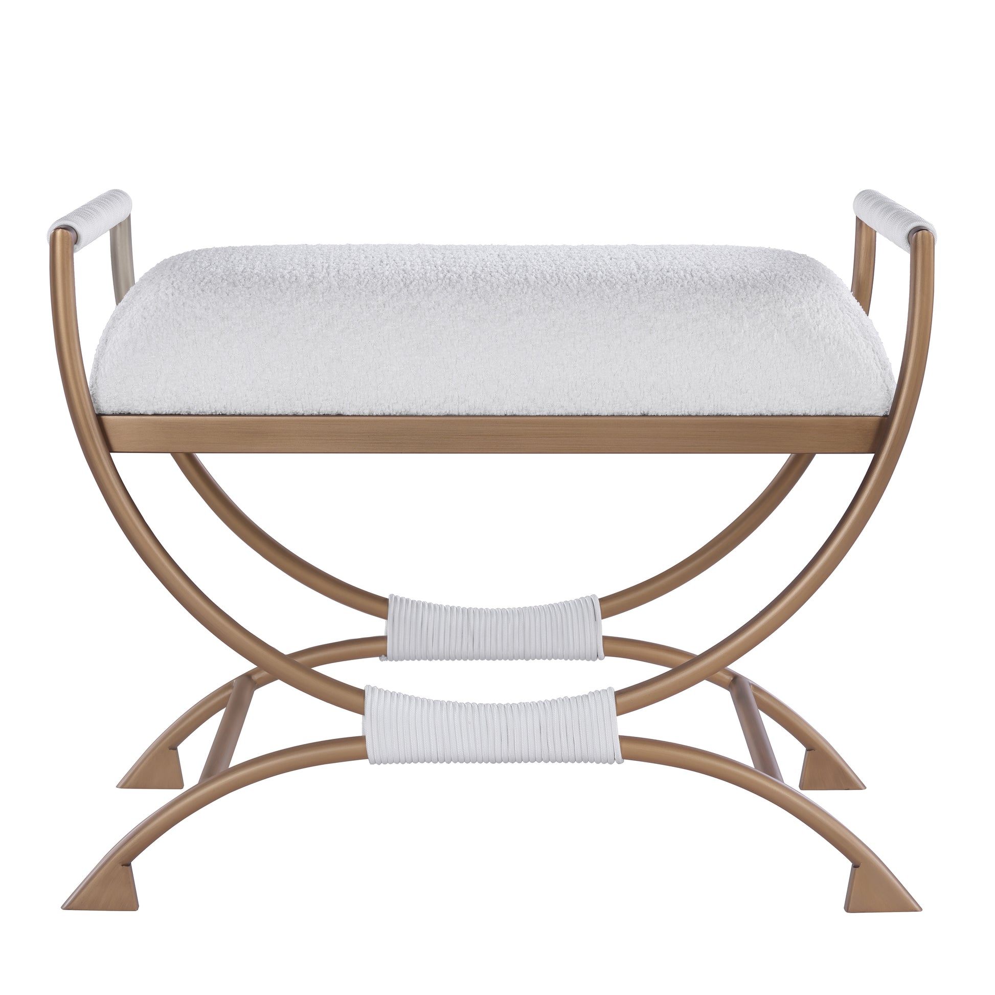 Nora Bench White Foam Metal