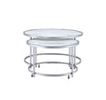 Rayne Nesting Cocktail Tables White White Stainless Steel