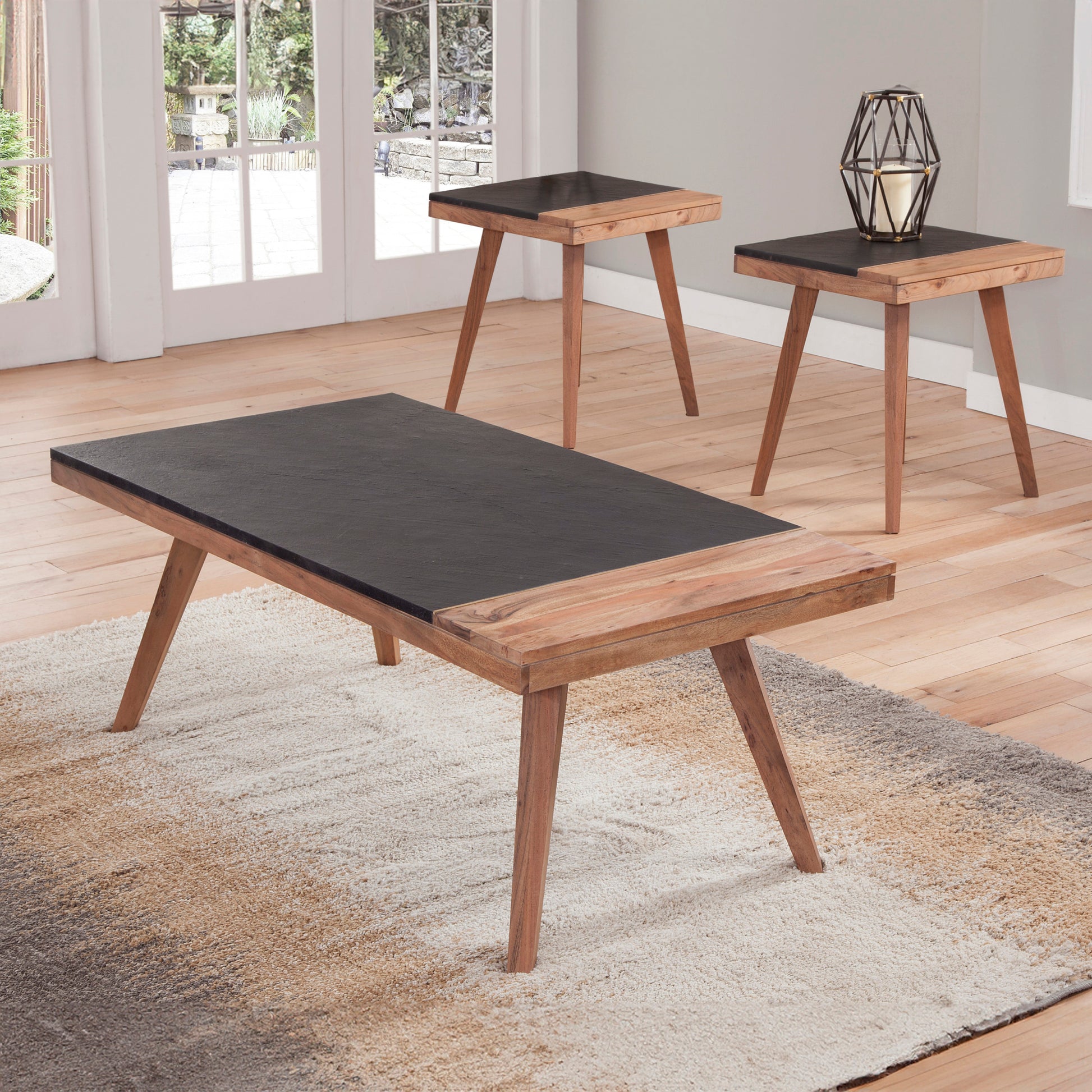 Davenport 3 Piece Table Set Brown Brown Wood
