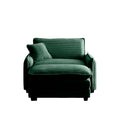 Single Deep Seat Sofa With Footstool With One Pillow, Suitable For Living Room And Bedroom, Club Multiple Occasions,Green Corduroy Green Corduroy 1 Seat